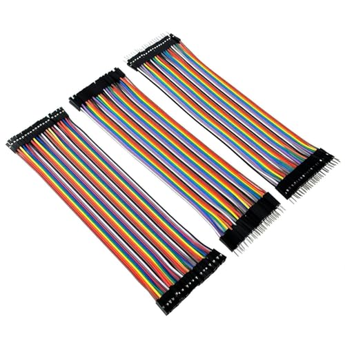 120pcs Câbles Dupont Breadboard, 40pin Mâle-Femelle, 40pin Mâle-Mâle, 40pin Femelle-Femelle, 20cm, Câbles 28AWG pour Arduino et Breadboard