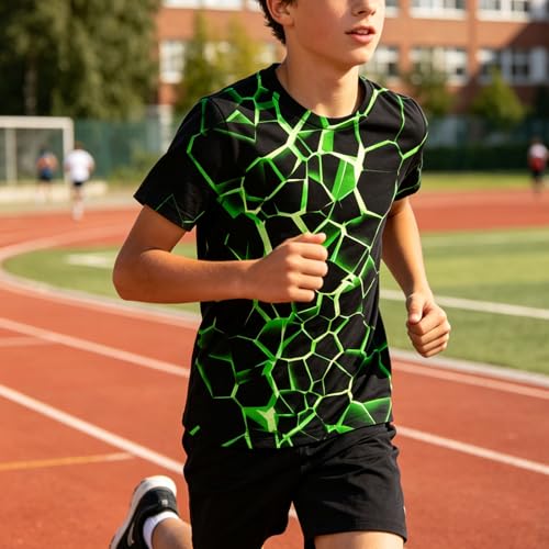 Image of Hgvoetty Boys Girls Graphic T-Shirts Kid 3D Casual Tops Tees for 6-16 Years | Youth Novelty Shirts, Bright Eye-Catching Design, Lightweight and Soft Material, Suit for Daily Sport, Party and School Wear