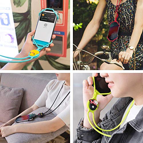 Image of Universal Cell Phone Lanyard Case, Silicone Neck Strap Smartphone Case for iPhone Xs Max XR X 8 7 6S Plus Samsung Galaxy S10 S9 S8 Note 9 Pixel 3 XL, Phone Tie Series (White)