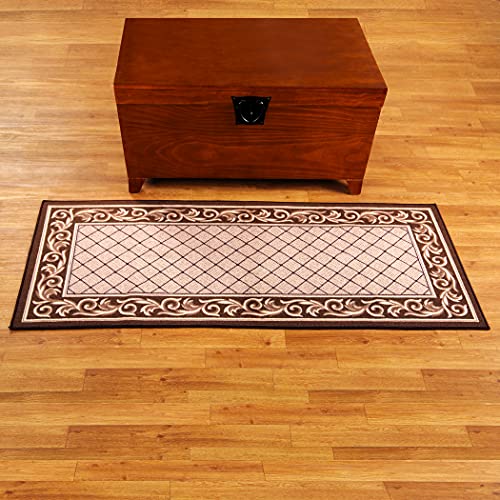 Tapete trenzado floral antideslizante 66x114 cm miniatura 2
