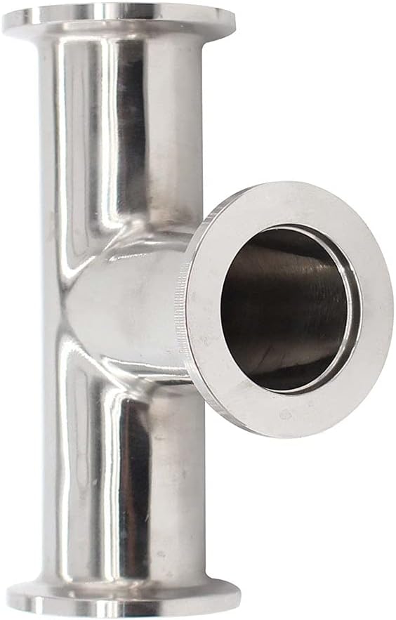 SHERICH KF16 Flange Tee Vacuum Fittings Flange Size NW16 Vacuum Fitting, Stainless Steel (KF-16)