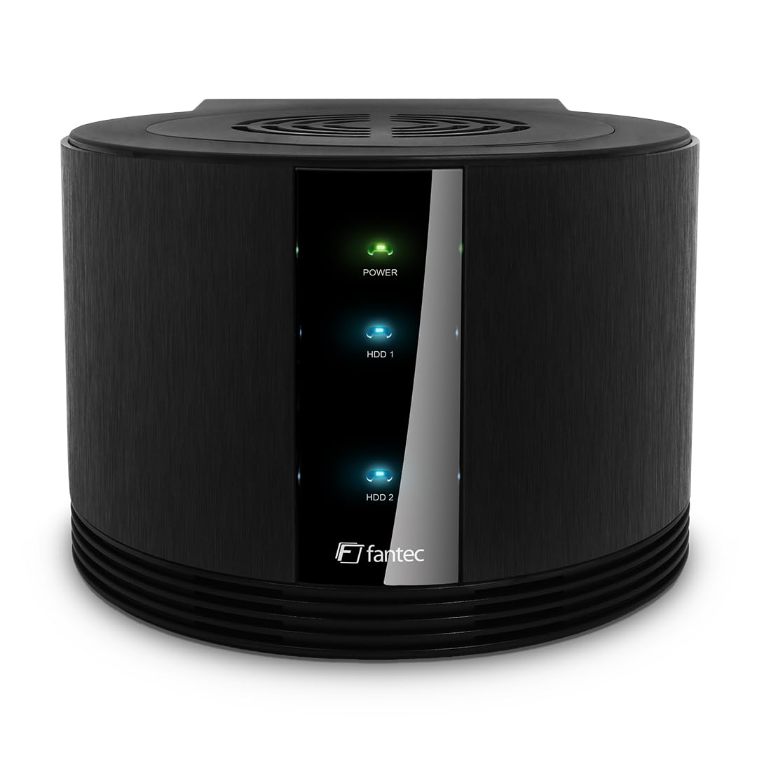 FANTEC 1547 Sq-X2RU3e Externes 2-fach Raid Festplattengehäuse (für 2x 8, 89 cm (3, 5 Zoll) SATA Festplatten, USB 3 SuperSpeed und eSATA, 6G Support, Raid Funktion (0/1/JBOD/Big), 80 mm Lüfter) Schwarz