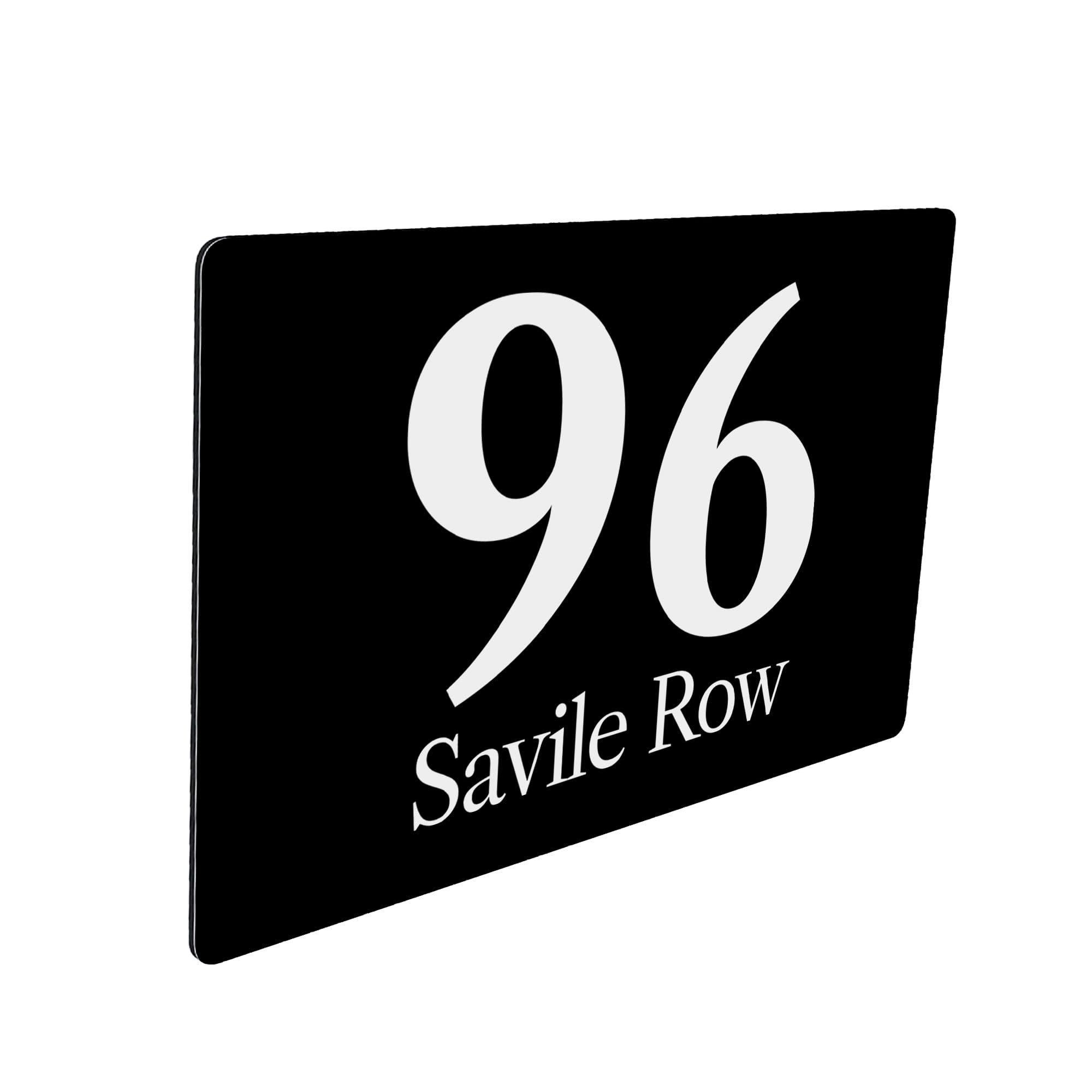 Housics Personalised House Number Plaque, Door Sign, Black, 200mm x 130mm