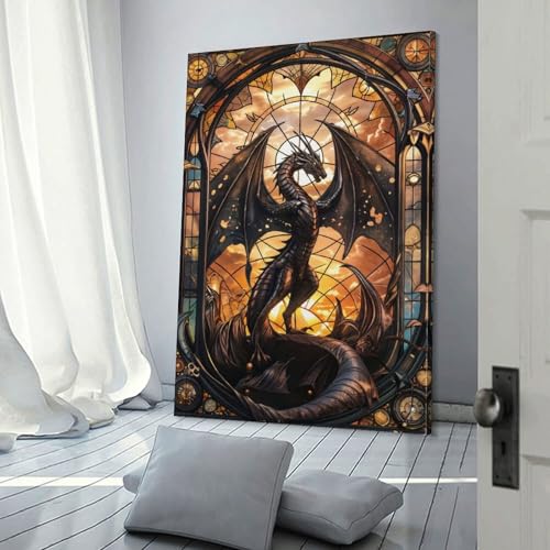 Impressions de dragon en terre cuite sur toile d'art mural haut de gamme