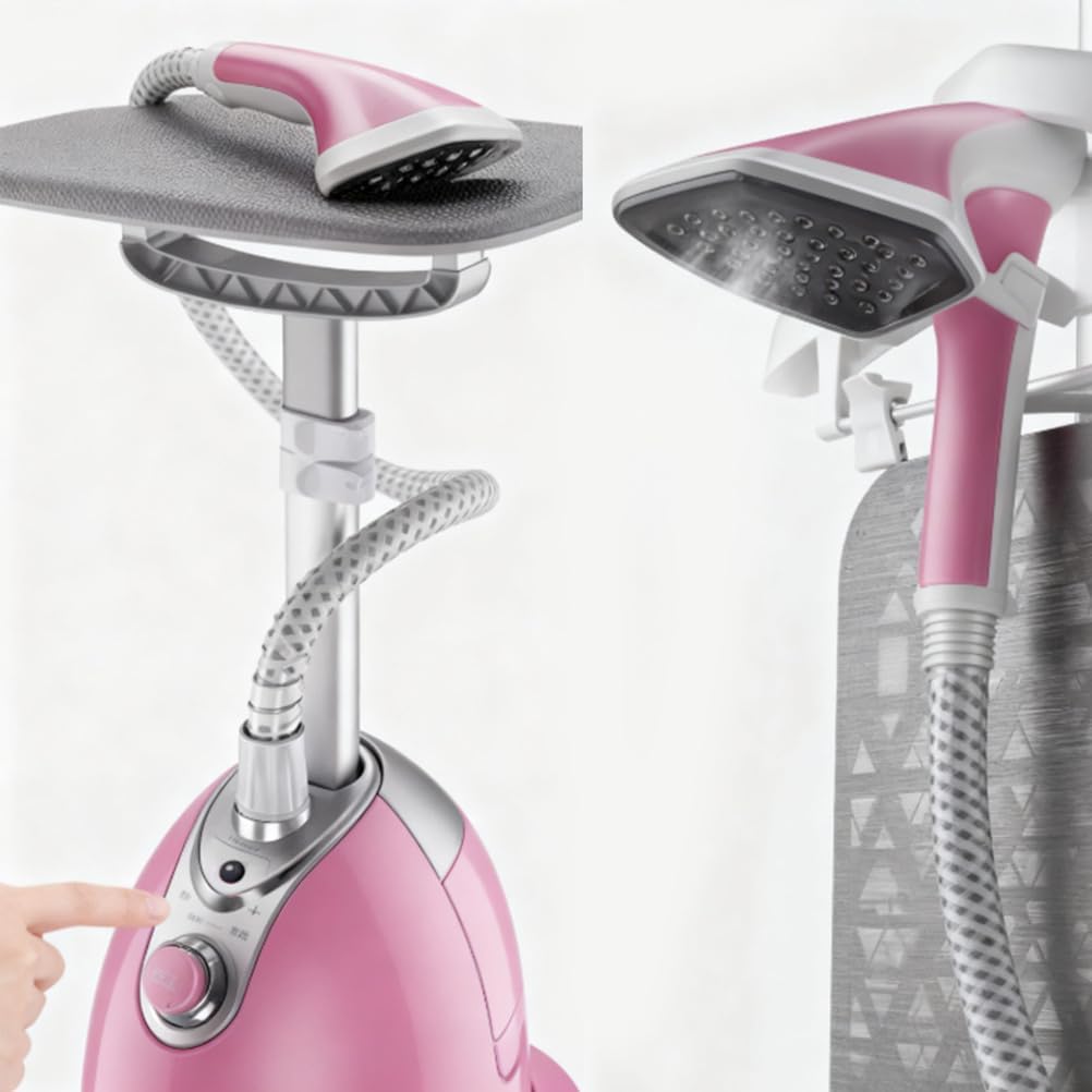High Power 1800W Standing Garment Steamer with 1.4L Water Tank, Adjustable Pole & Clothes Hanger - Fast Ironing & Fabric Care for Home Use