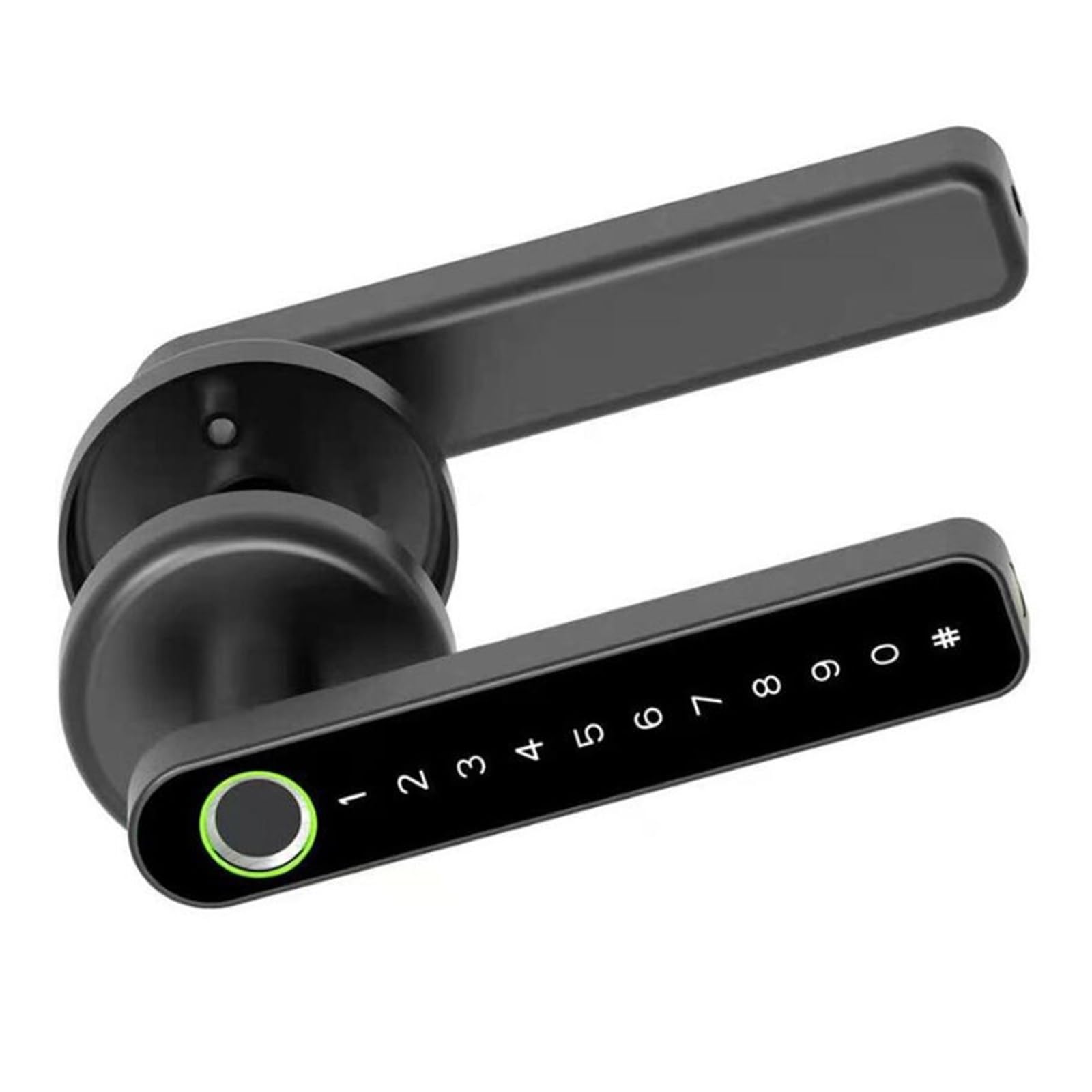 Serrure intelligente à empreintes digitales, Code de mot passe, serrure porte, Bluetooth, biométrique, poignée électronique Bureau Commercial(Black color)