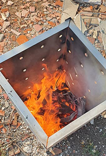 Marabuut Garden Waste Incinerator - Large 29 Inch X 16 Inch Square Galvanized Burn Barrel Trash Can thumb #4