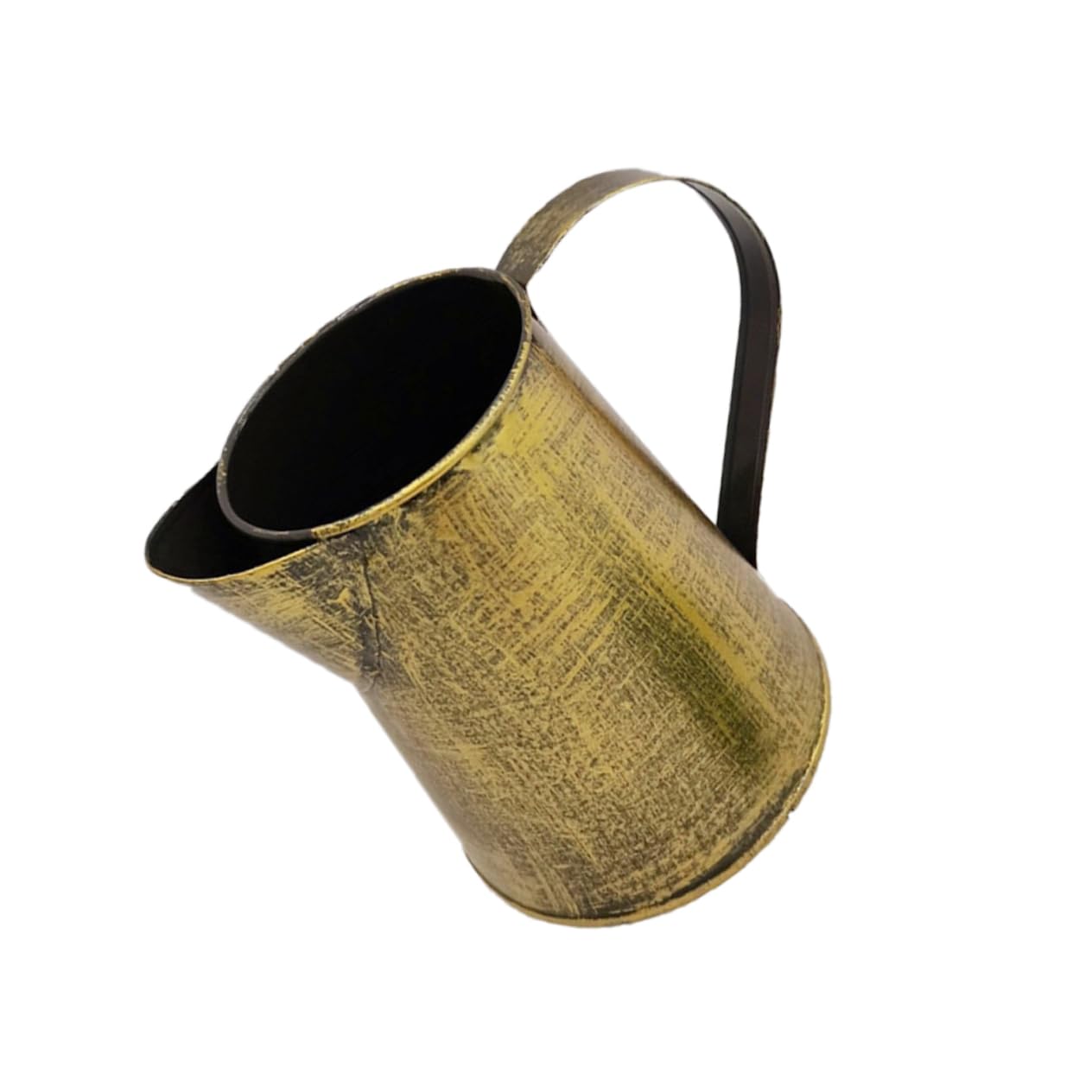 HOODANCOS Vintage Metal Jug Pitcher Flower Vase Handle Rustic Flower Arrangement Pot for Home Decor Elegant Retro Design for Use Antique Finish