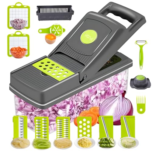 PAMFOIEL 16 in 1 Vegetable Chopper, regular, Green