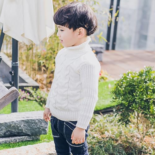 Baby Boys Turtleneck Knit Sweaters Toddler Girls Soft Warm High Collar Pullover Sweater Size 1-8T4