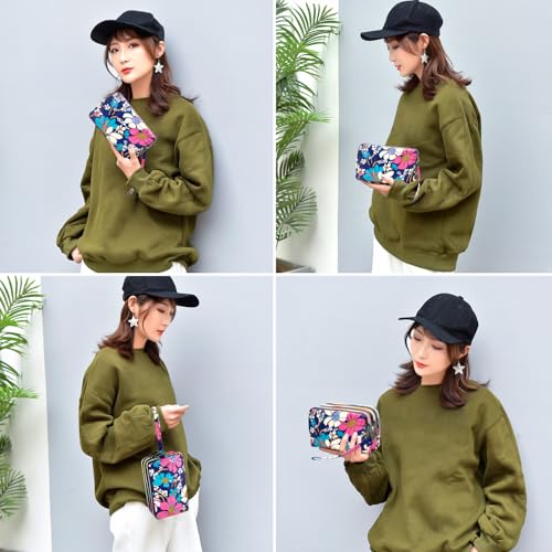 Image of BIAOTIE Large Capacity Wristlet Wallet - Women Printed Nylon Waterproof Handbag Clutch Purse