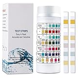 DINSONG 7in1 Aquarium Teststreifen Wassertester,100 Wassertest Aquarium Test zum Testen von PH,Nitrit,Nitrat,Chlor,Gesamtalkalität,Karbonat,Gesamthärte