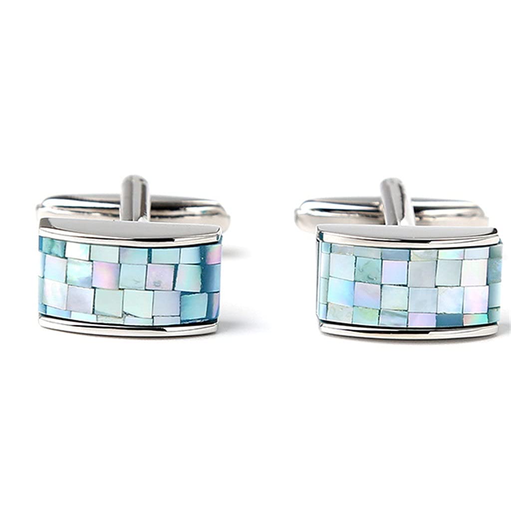Gemelos de camisa francesa para hombre, conchas de colores naturales, puños de camisa ligeros de alta gama para mujer, clavos para puños
