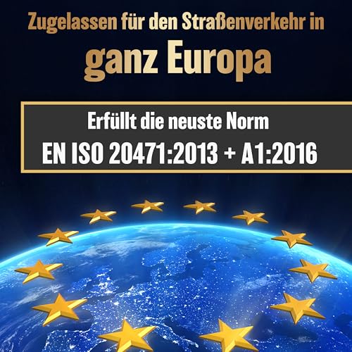 HELDENWERK Auto Warnweste 2er Set für Erwachsene europaweit einsetzbar - Reflektierende Warnwesten 2026 - PKW Sicherheitsweste, Pannenweste, KFZ Weste