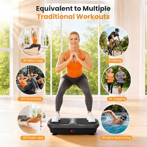 Image of NEWBULIG Vibration Plate, Whole Body Workout, Vibrating Platform with LED Touch Screen & Pull Ropes for Weight Loss & Muscle Toning