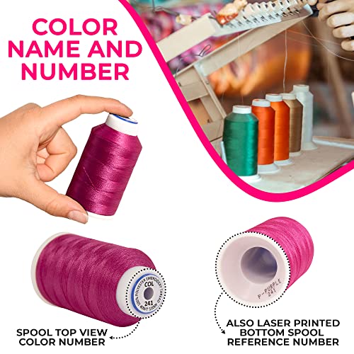 80 Spools Embroidery Sewing Machine Polyester Thread 120D/2 40Weight Each Spool 500M(550) Compatible With Janome, Brother Babylock Singer Pfaff Husqvarna Bernina Machine #TOP5