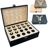 Kzancn The Hunter’s Legacy Memory Box, Hunting Keepsake Wooden Box with Shell Slots, Notes Chart and Hidden Layer for Storing Tags, Photos, Deer Hunting Keepsakes (Black)