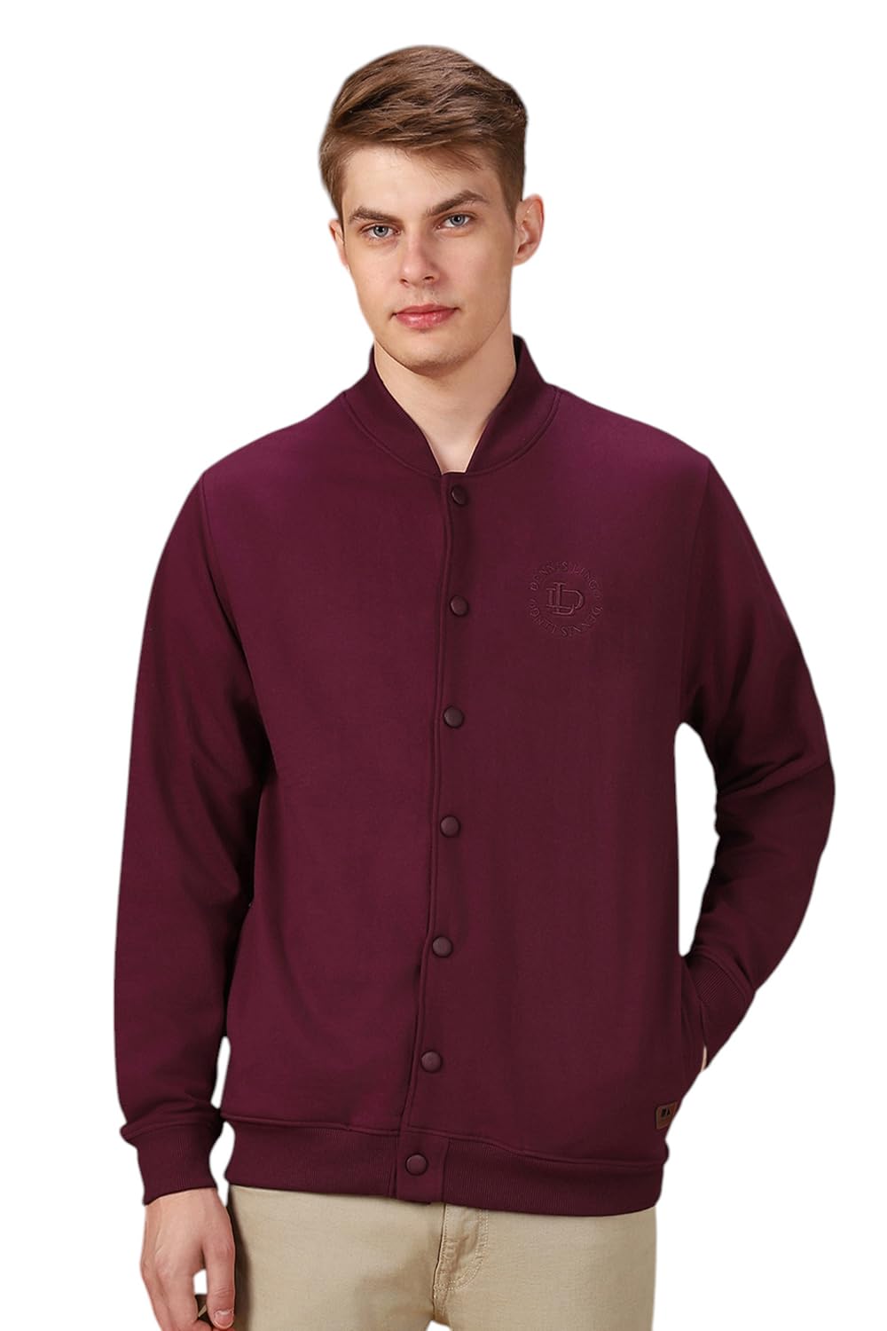 dennis lingo Men Solid Polycotton Regular Fit Full Sleeves Front-Open Sweatshirts-picture-16