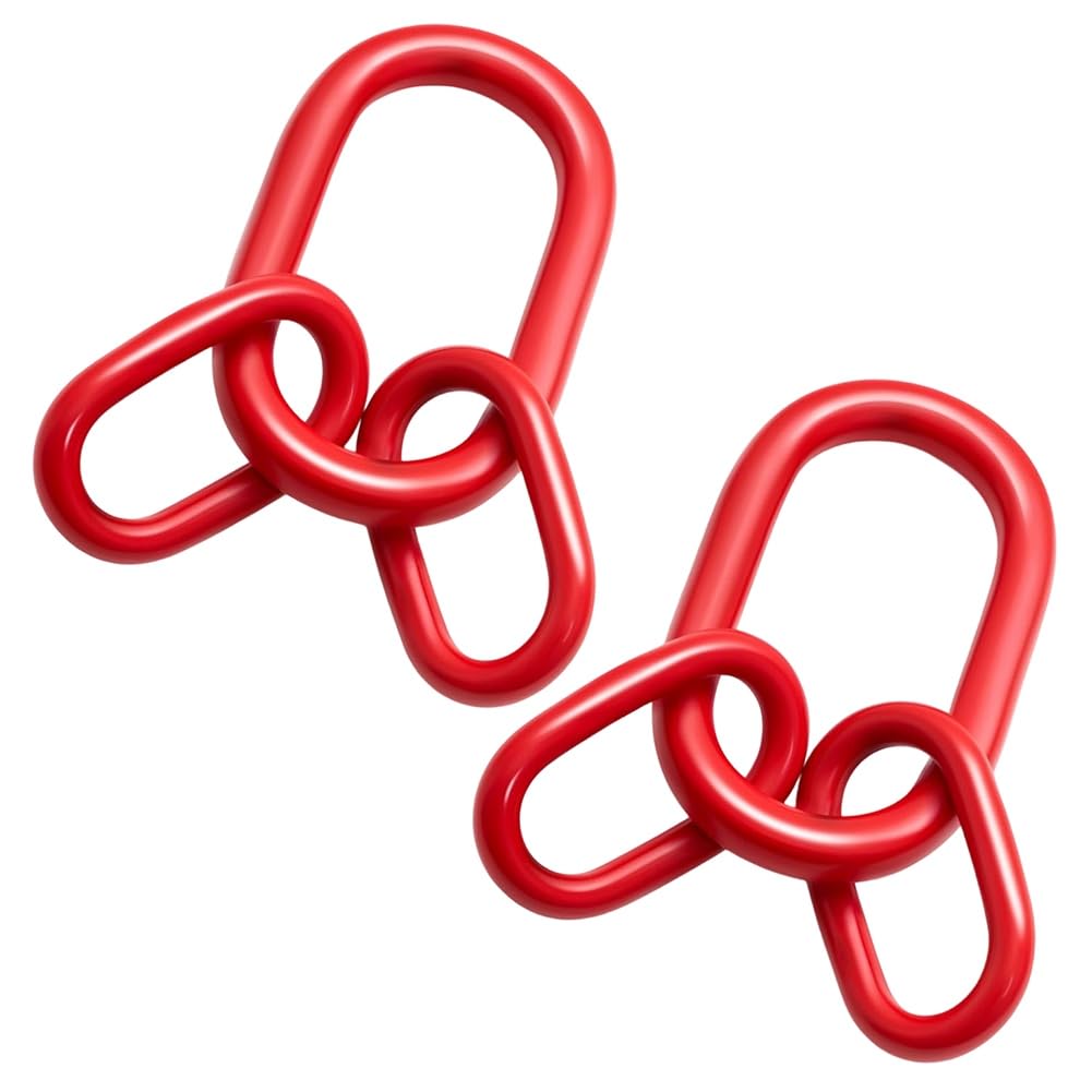 Pinafresa Grade 80 Chain Sling Ring(2 Pack), Oblong Master Link Hoist Ring, 10360 Lbs for Lifting Rigging Hardware in Red