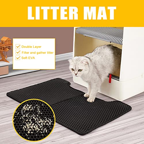 Cat Litter Mat Double Layer Foldable Mat Litter Box Rug Smoke Home & Garden
