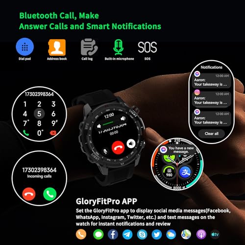 Fitness Tracker Watch with Heart Rate Monitor Activity Tracker with Pedometer Smart Watch Sleep Monitor with Step Counter Calories Blood Oxygen Pressure Monitor Make/Answer Call Health Tracker - Image 3