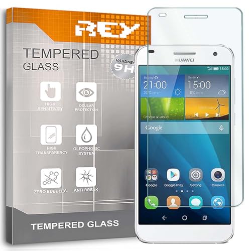REY Pellicola salvaschermo per Huawei Ascend G7, Vetro temperato, di qualità Premium