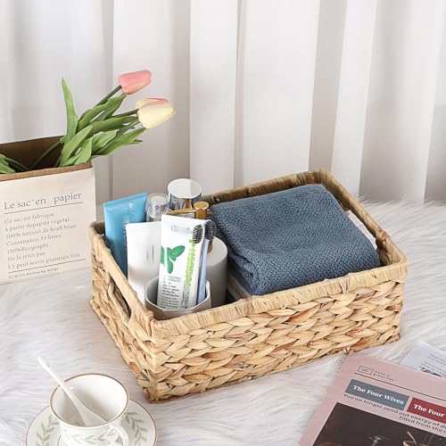 OGANAZI Natural Water Hyacinth Baskets with Handles - Image 4