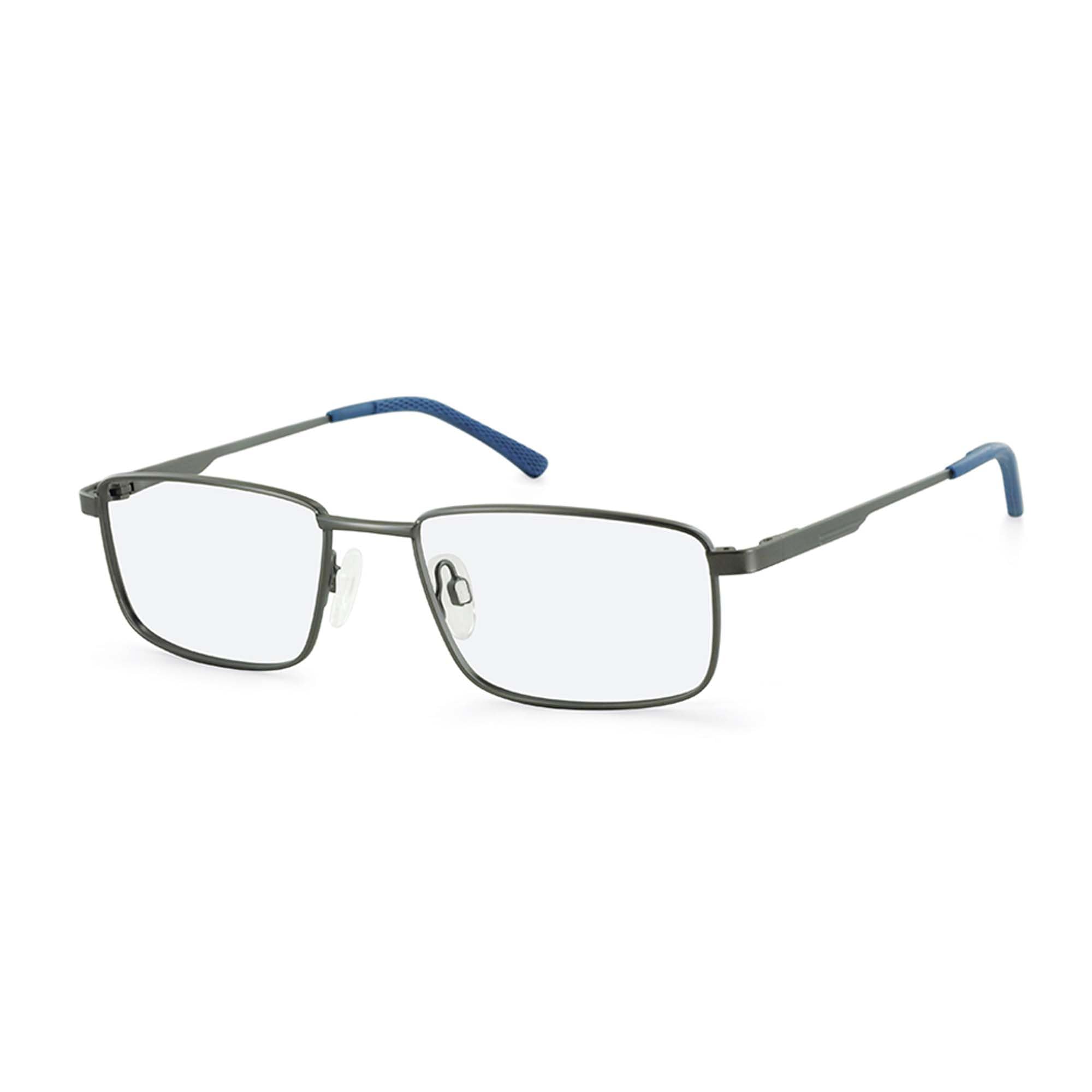 Hero Brille mit Sehstärke für Herren optional mit Sonnenbrillentönung oder Blaulichtfilter, Rechteckig, gefertigt aus Metall (inklusive Brillenetui)