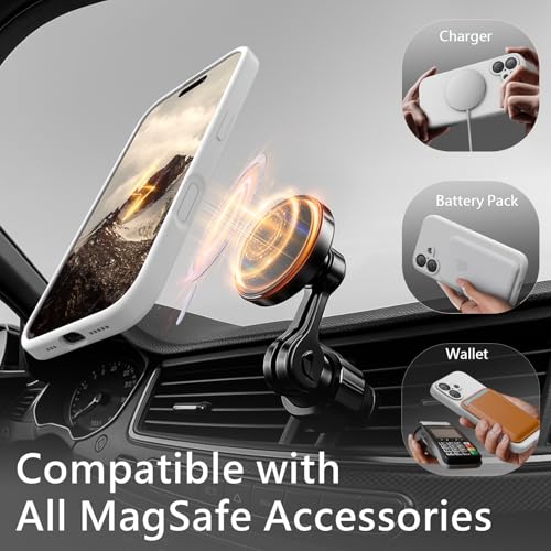 Image of FireNova Magnetic for iPhone 17 Case, Compatible with MagSafe, [Integrated Silicone Camera Control Button] [Camera Protection] Anti-Scratch Microfiber Lining Phone Case, 6.3 inch, White