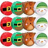 Liliful 12 Pcs Mini Christmas Piñata Bulk Small Xmas Santa Claus Snowman Elk Tree Decor Christmas Mexican Piñata for Birthday Holiday Decoration, 4 x 4 x 1.5''