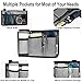 Wheelchair Side Bag, Armrest Storage Pouch with Cup Holder and Reflective Strip Use of Waterproof Fabric, for Most Wheelchairs, Walkers or Rollators (Gray)