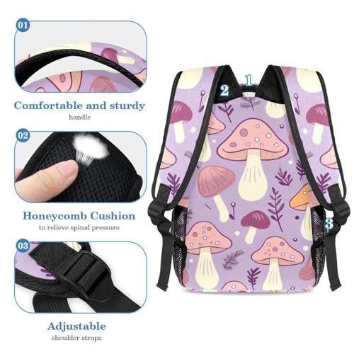 Sac à dos motif champignon violet multicolore grand format avec sa trousse