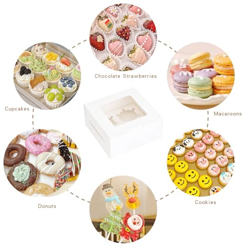 Cupcake Boxes 4 Count 30 Pack – Secure & Stylish Window Packaging to Protect and Showcase Your Baked Goods - Image 7