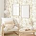 Reqfen Floral Peel and Stick Wallpaper White and Gold Vintage Floral Wallpaper Leaf Removable Self Adhesive Contact Paper for Cabinets and Walls Vinyl Rolls 78.7