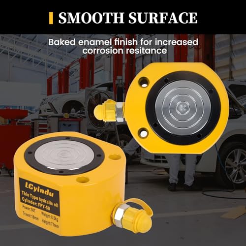 Image of 50T Low Profile Stroke Hydraulic Ram Cylinder Jack 0.71 inch Stroke FPY-50 Single-Action Lifting Cylinder Jack Mini Protable Porta Power Ram for Machinery and Industry