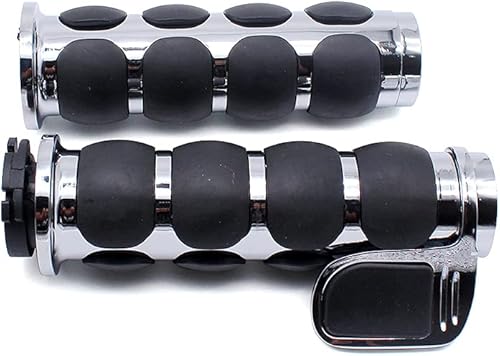 Miniatura 4 de Motocicleta 1 "mano apretones extremo barra manillar Spike cromo negro aluminio caucho