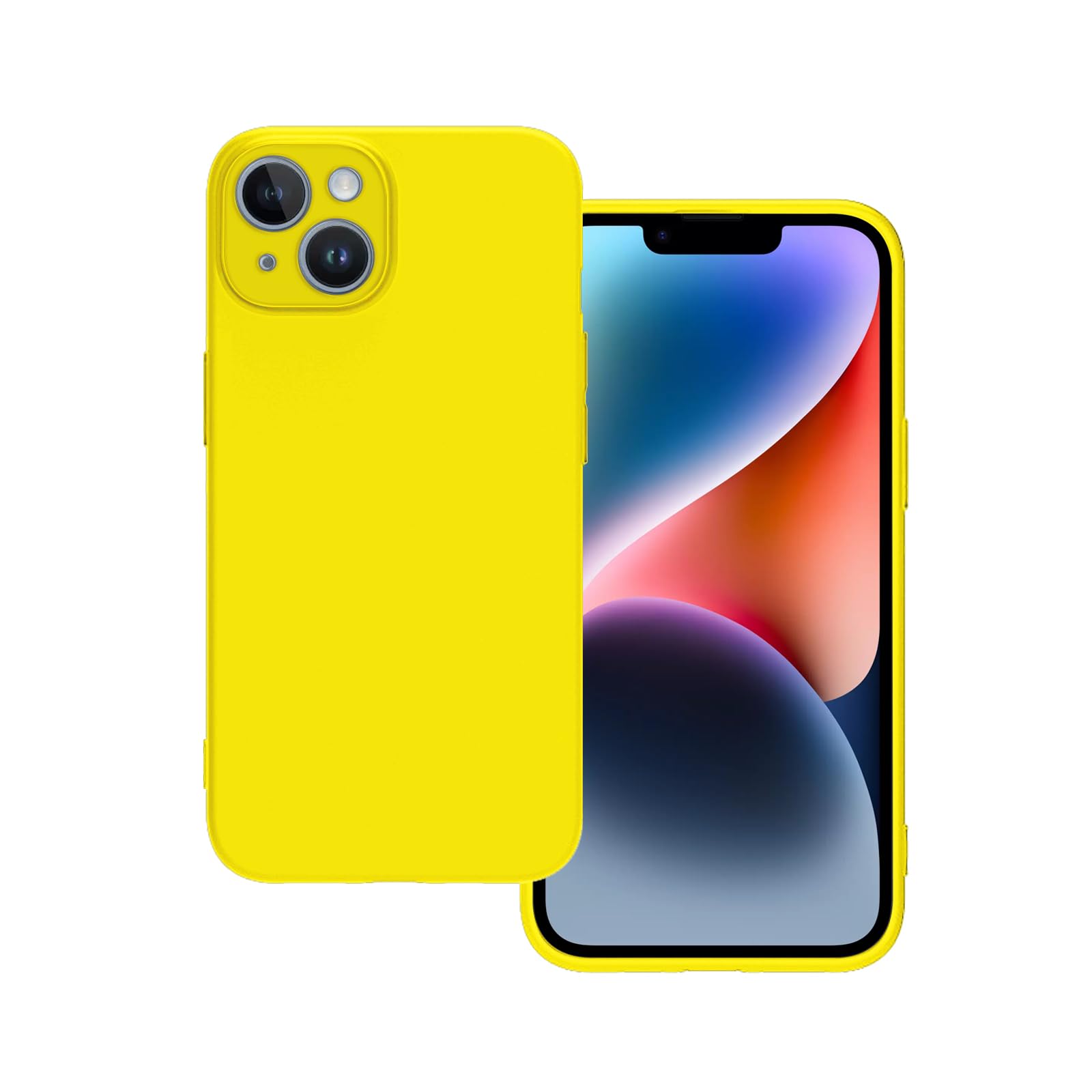 Plus Protection Matte Finished Back Cover Case for Apple iPhone 14 | Rubberized TPU | Slim Thin Soft Matte Flexible Matte Touch Shockproof - Yellow