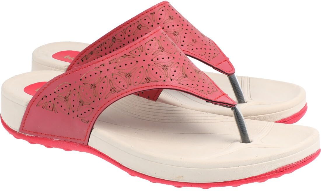 WALKAROO WC4981 Womens Regular use Flip flops for Indoor and Outdoor - Red (B0CSYYZ4RZ) Amazon Price History, Amazon Price Tracker