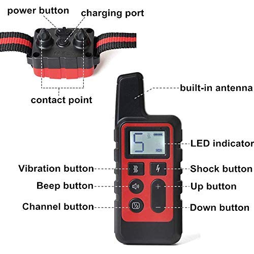 image for GLEMEB Shock Collars for Dogs with Remote,Rechargeable Dog Bark Contro