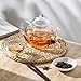 CnGlass 33.8oz Glass Teapot with Removable Infuser,Stovetop Safe Tea Kettle,Blooming & Loose Leaf Tea Pot