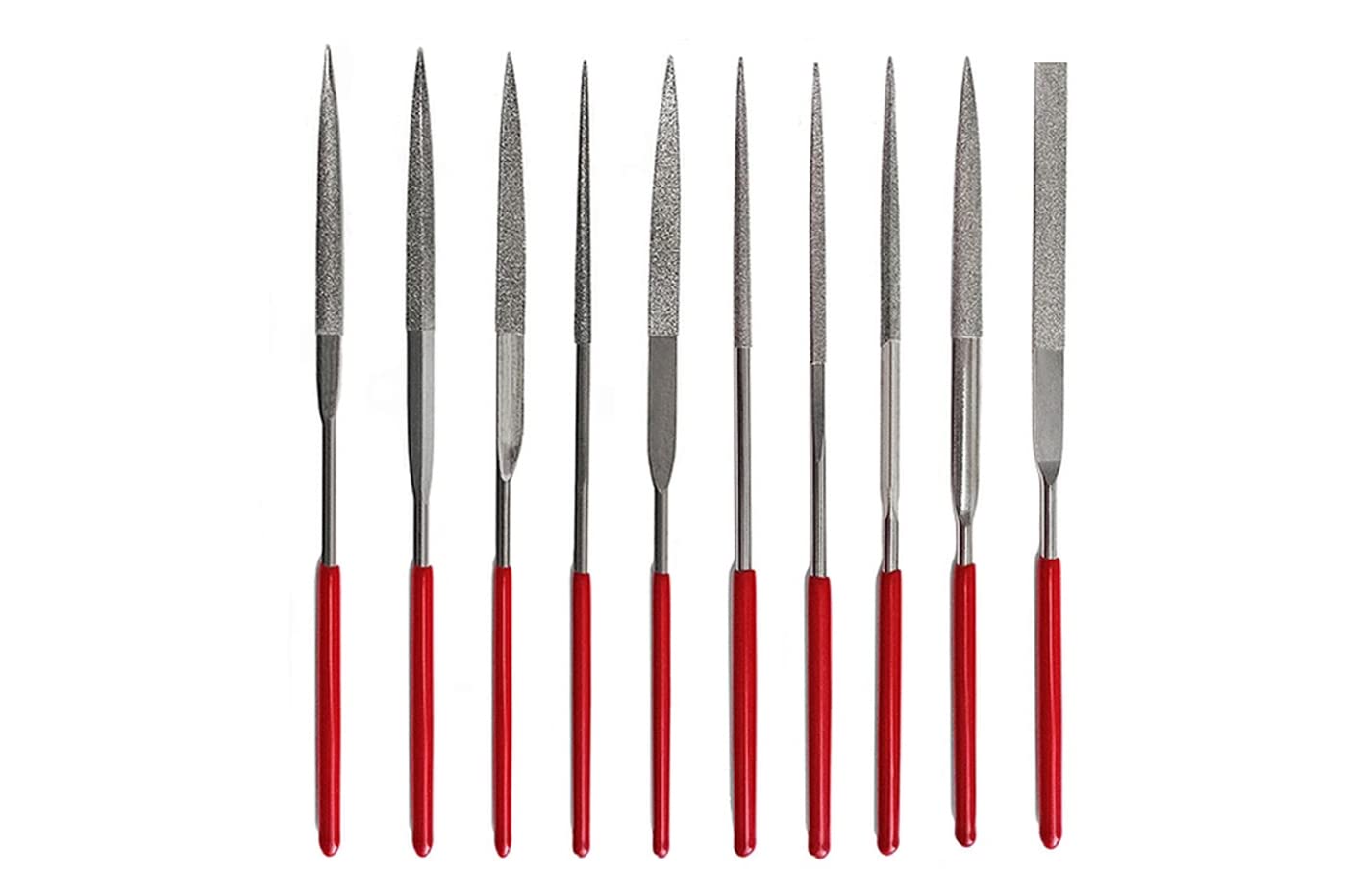 Set 10 Lime ad Ago di Precisione Diamantate 160mm Raspe per Metallo Legno