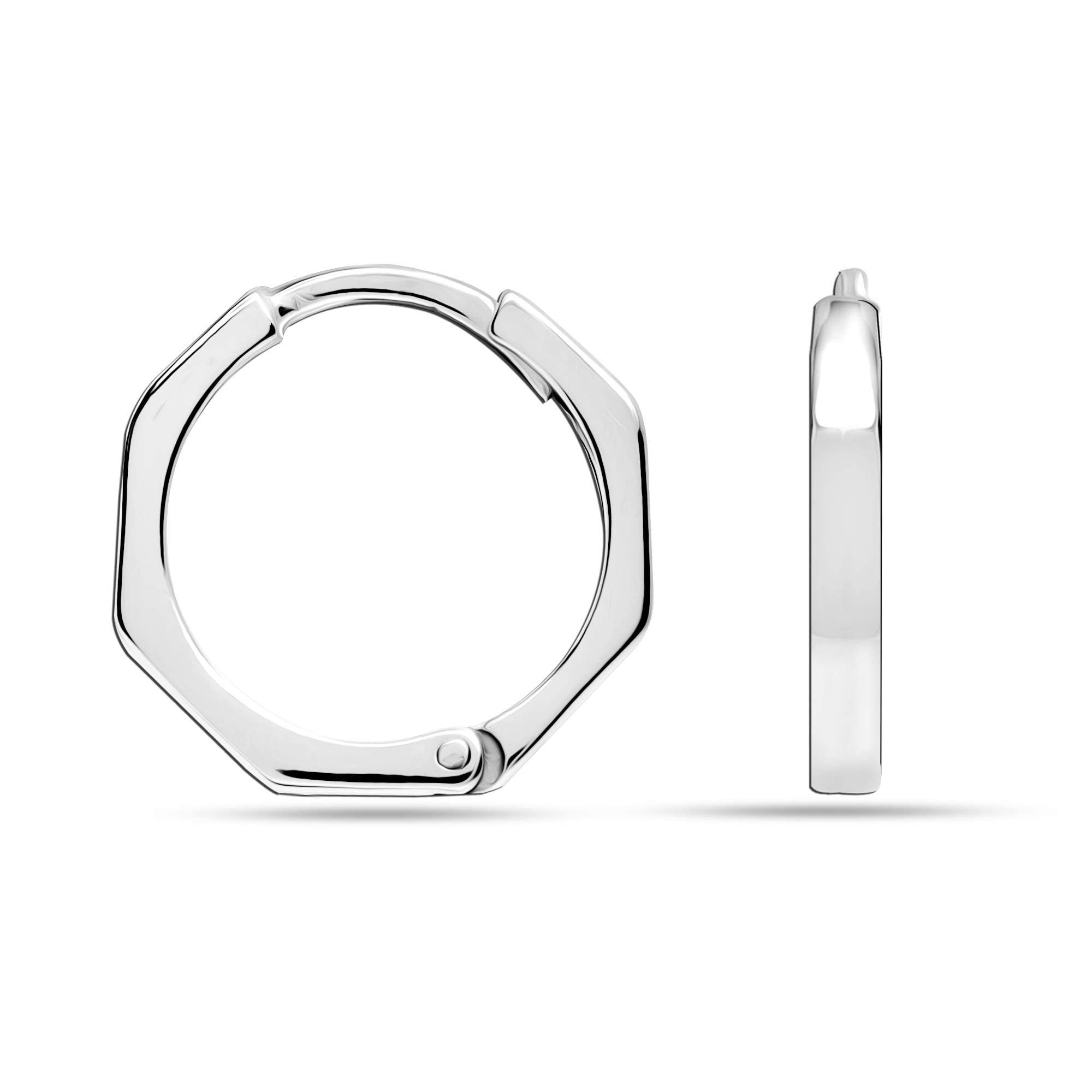 Amazon Brand - Nora Nico 925 Sterling Silver Heptagon Design Light-Weight SMALL Hoop Earrings for Men Women and Girls (B09GM9C2WD) Amazon Price History, Amazon Price Tracker