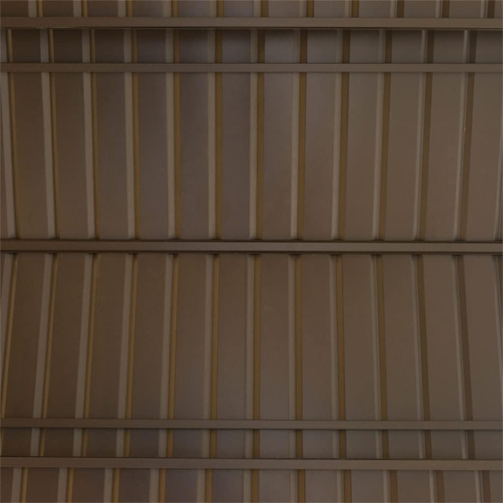 8'x5' BBQ Grill Gazebo with 2 Side Shelves, Outdoor Tiered Interlaced Roof with Steel Frame, Brown