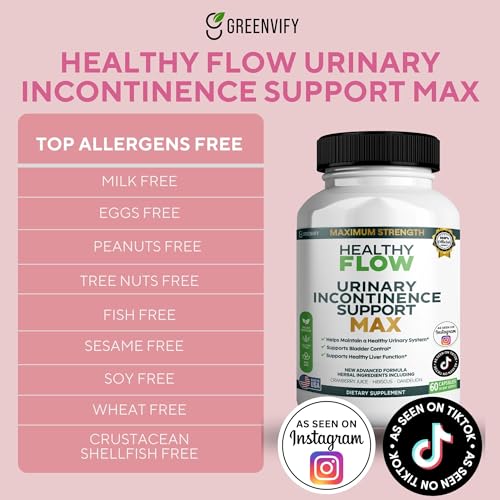 Image of Healthy Flow Urinary Support Max Feminine Bladder Control, Extra Strength Urinary Formula, 60 Capsules (Pack of 20)