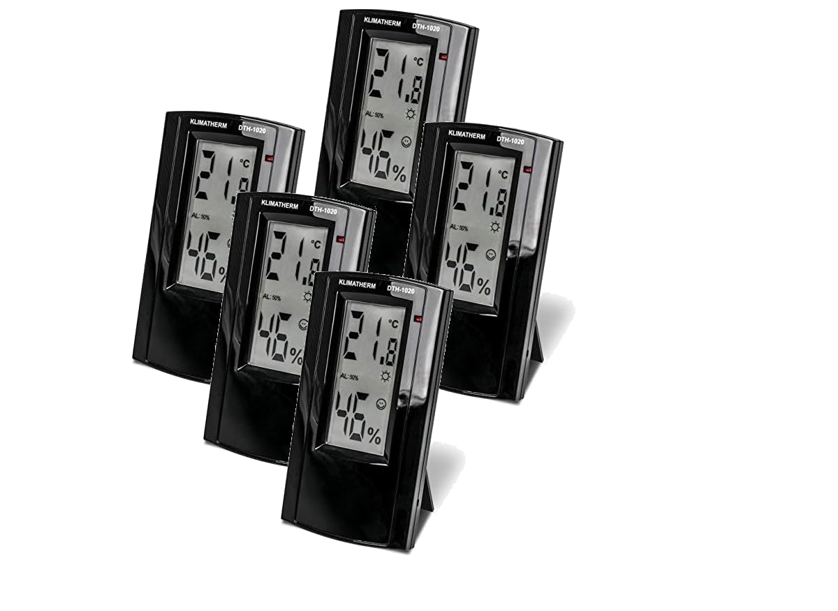 Wohnklima-Messgerät DTH 1020-Black, digitales Hygrometer Thermometer, Innentemperatur, Luftfeuchtemesser (5)