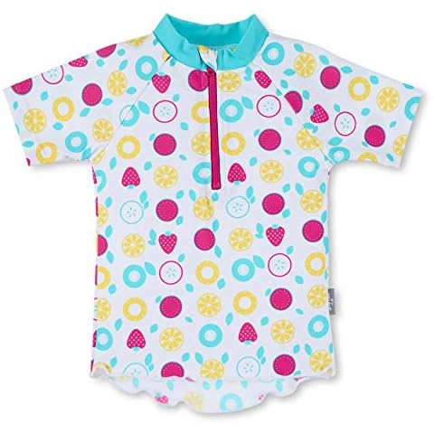 Sterntaler Baby - Mädchen zwemshirt met korte mouwen vruchten Rash Guard Shirt, Weiß, 92 EU Cover