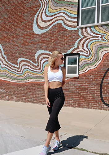 Promover Capri Pants for Women Bootcut Yoga Pants with Pockets High Waisted Flare Leggings Casual Work Pants3