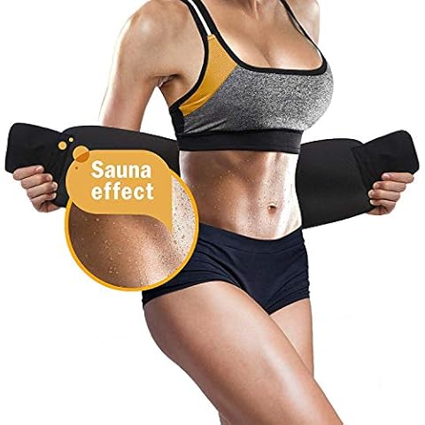 WADEO Waist Trimmer Belt, Waist Trainer Belt Adjustable Slimming Belt Accelerates Weight Loss & Sauna Effect & Fat Burning Premium Sweat Belt for Men & Women Fitness Cover