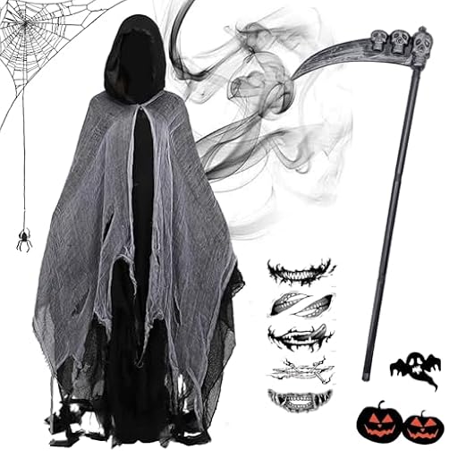 HIQE-FL Disfraz Muerte,Disfraz de la Parca,Grim Reaper,Parca para Hombre,para Carnaval,Mardi Gras,Fiesta Temática,Víspera de Todos los Santos | Ya disponible en tu tienda friki favorita! En mundofriki.es! HIQE-FL Disfraz Muerte,Disfraz de la Parca,Grim Reaper,Parca para Hombre,para Carnaval,Mardi Gras,Fiesta Temática,Víspera de Todos los Santos | Ya disponible en tu tienda friki favorita! En mundofriki.es!