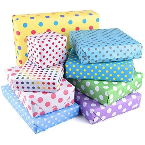 PLULON 18 Sheets Colourful Birthday Wrapping Paper Cover